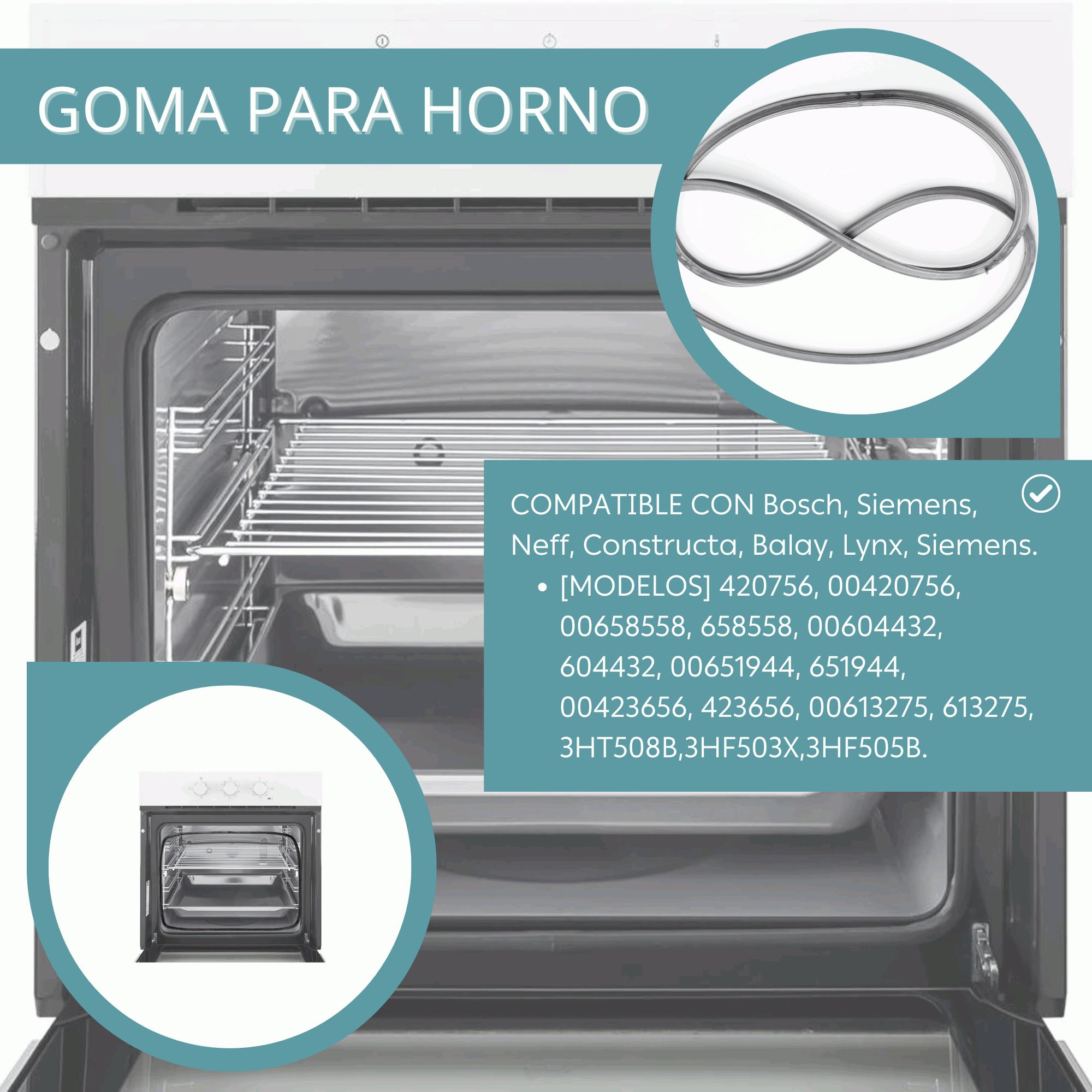 Junta Puerta Horno electrico universal 490x360 mm - imagen 2