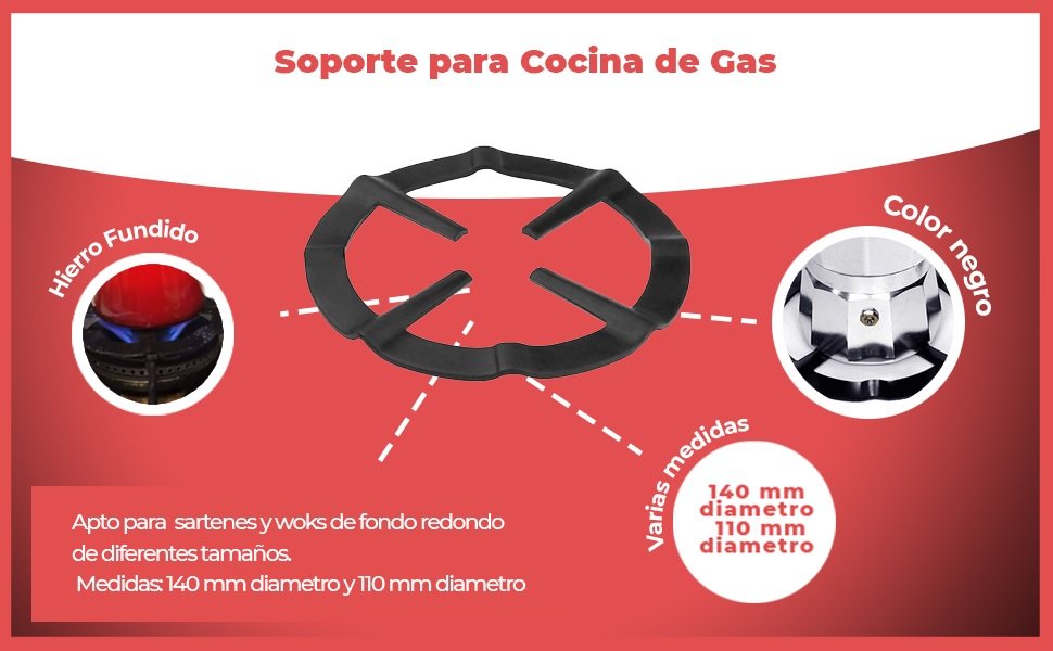 Banner - Soporte universal cocina y acampada Hierro Fundido Trébedes 110 mm