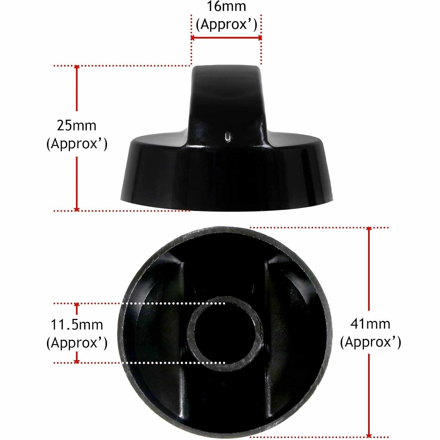 Manija perillas mando Universal para Horno (4 uds) Negro - imagen 3