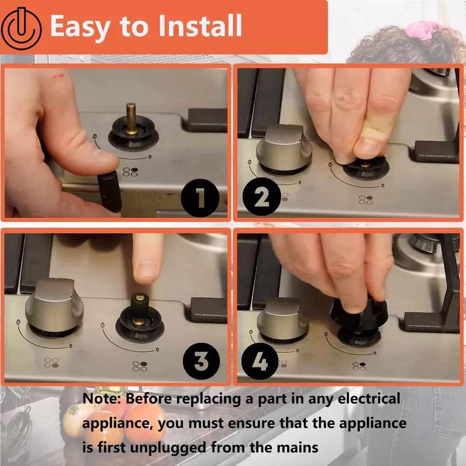 Manija perillas mando Universal para Horno (4 uds) Negro - imagen 4