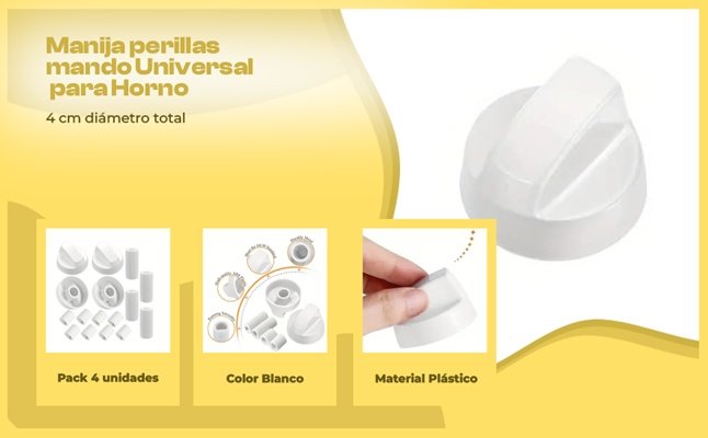 Banner - Manija perillas mando Universal para Horno (4 uds) Blanco
