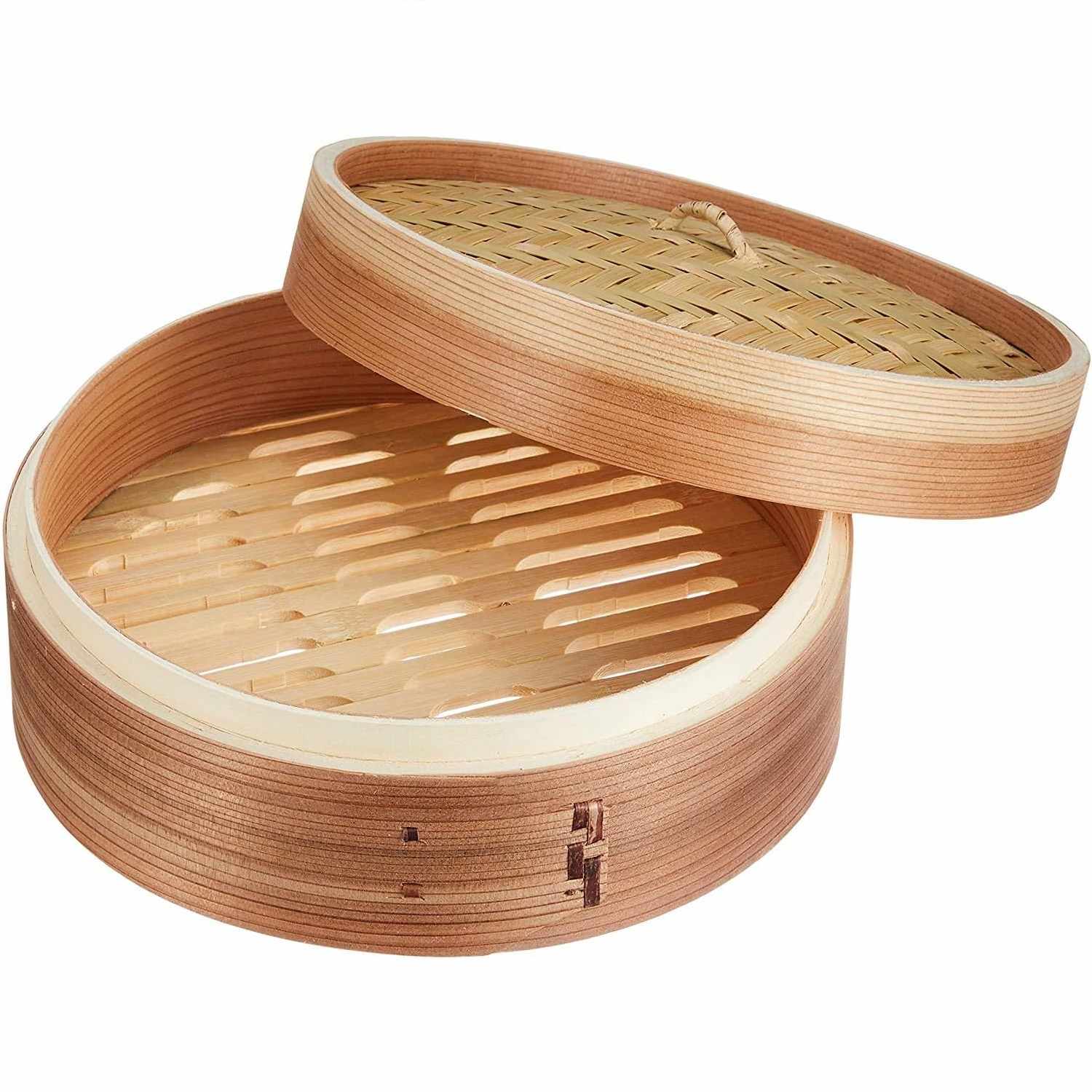 Cesta de Vapor de Bambú para Cocinar Asiático 25 cm - imagen 1