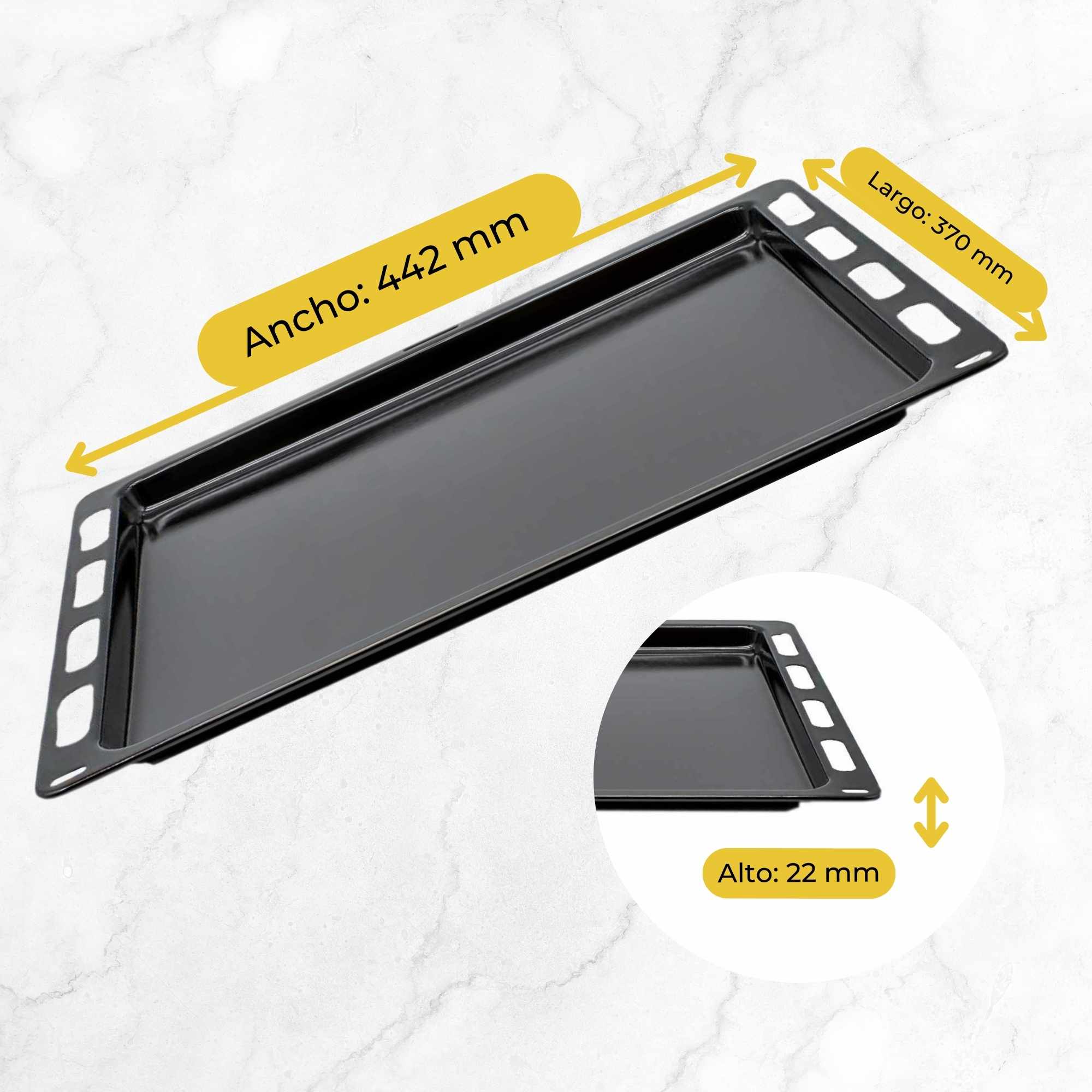 Bandeja Horno Bosch Siemens Viva 442x370 mm negro - imagen 3