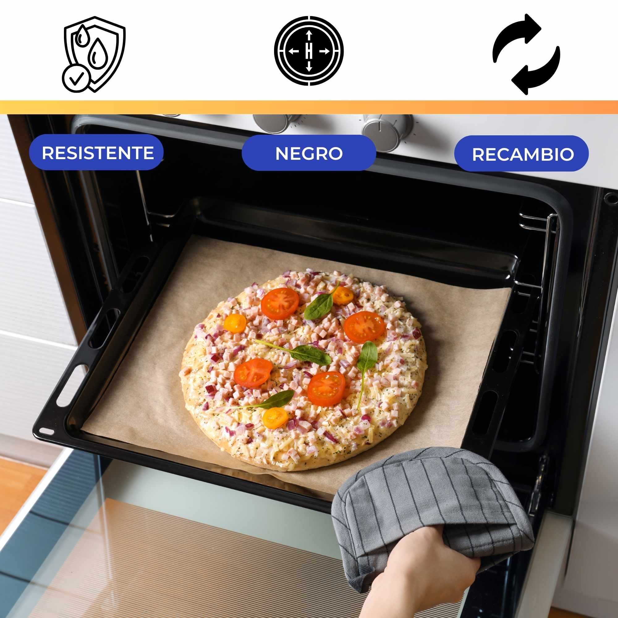 Bandeja Horno Bosch Siemens Viva 442x370 mm negro - imagen 4