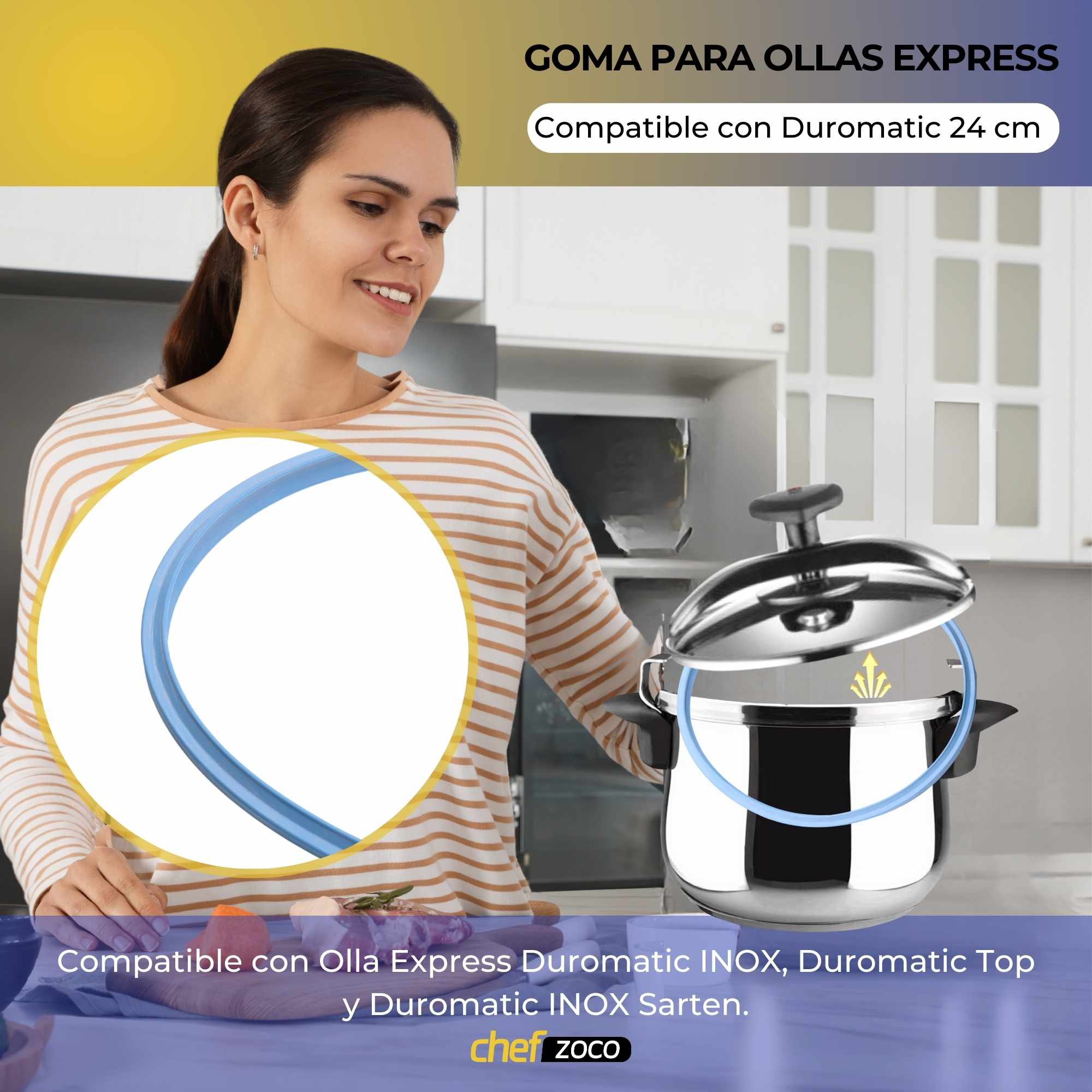 Junta olla a presion compatible con Olla duromatic 240 mm Azul - imagen 2