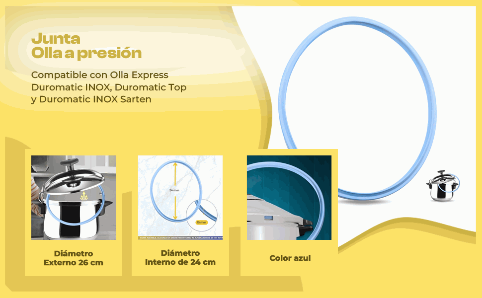 Banner - Junta olla a presion compatible con Olla duromatic 240 mm Azul