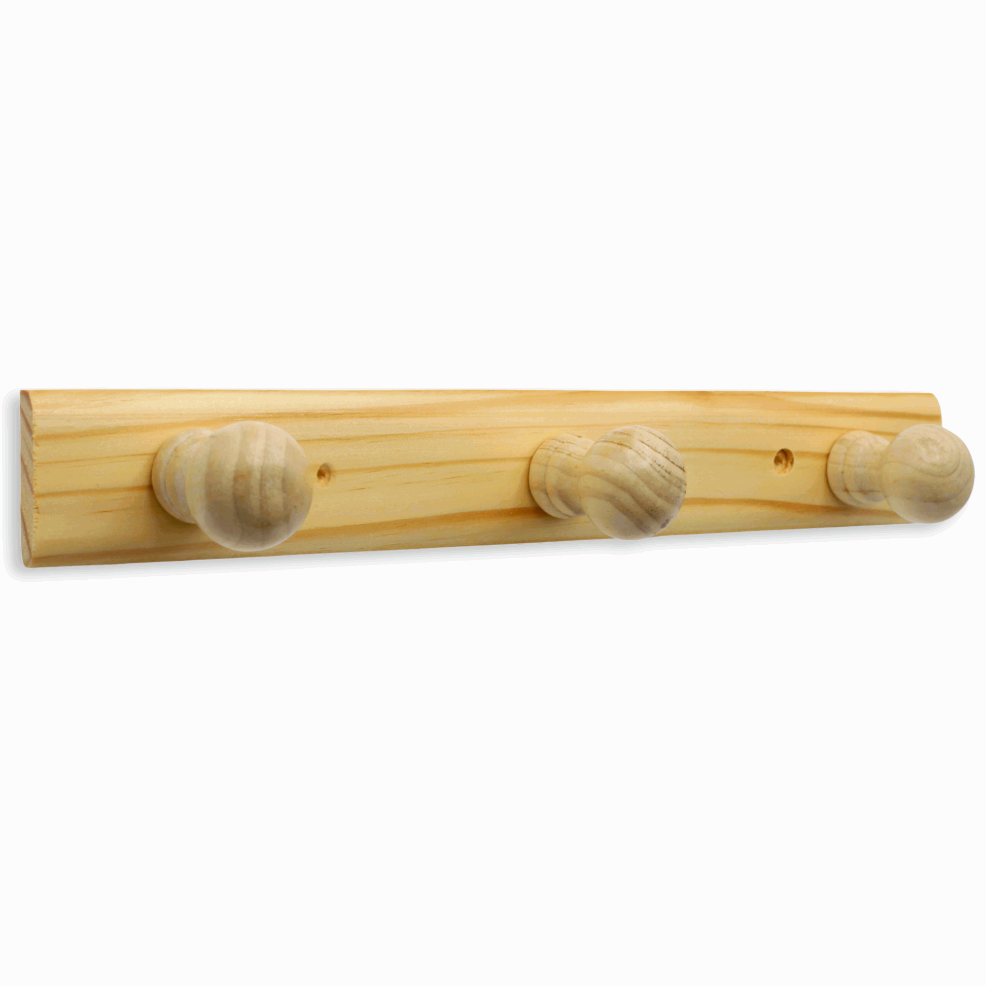 Perchero 3 pomos de madera pared para atornillar