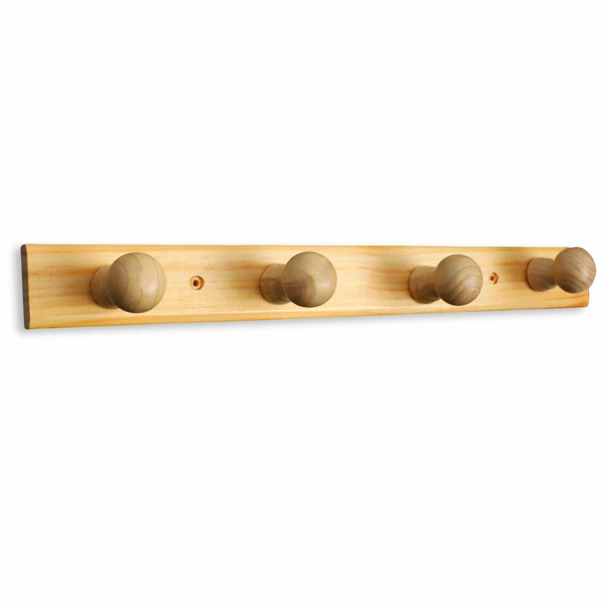 Perchero 4 pomos de madera pared para atornillar