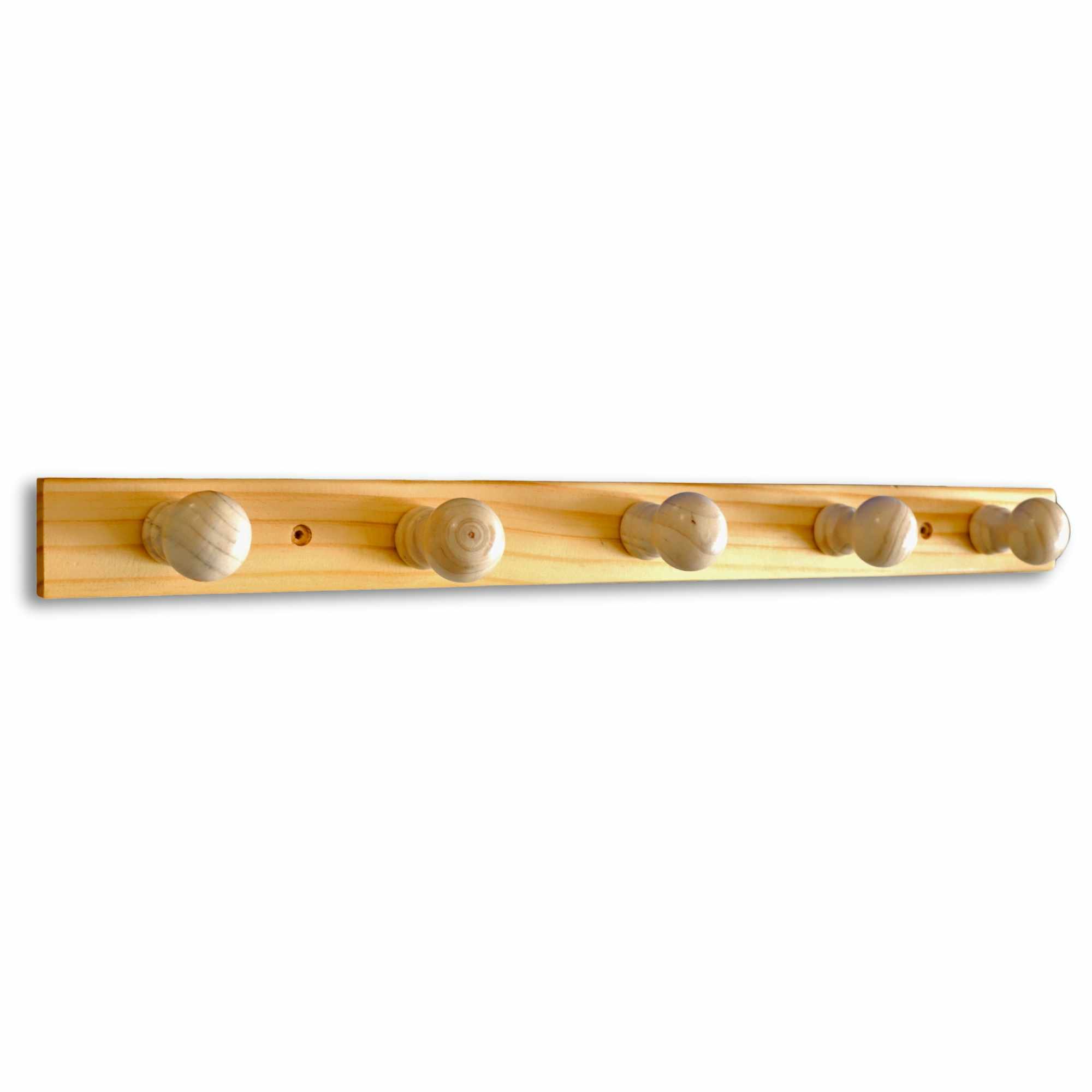 Perchero 5 pomos de madera pared para atornillar