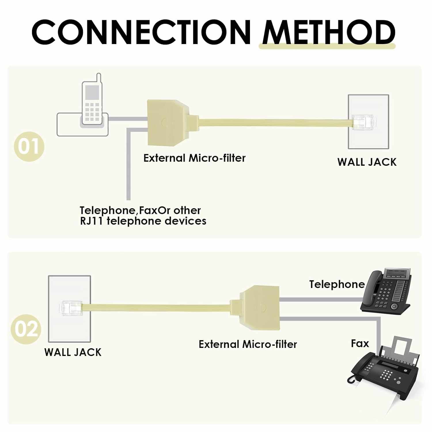 Bifurcador de telefono RJ11 con cable - imagen 4