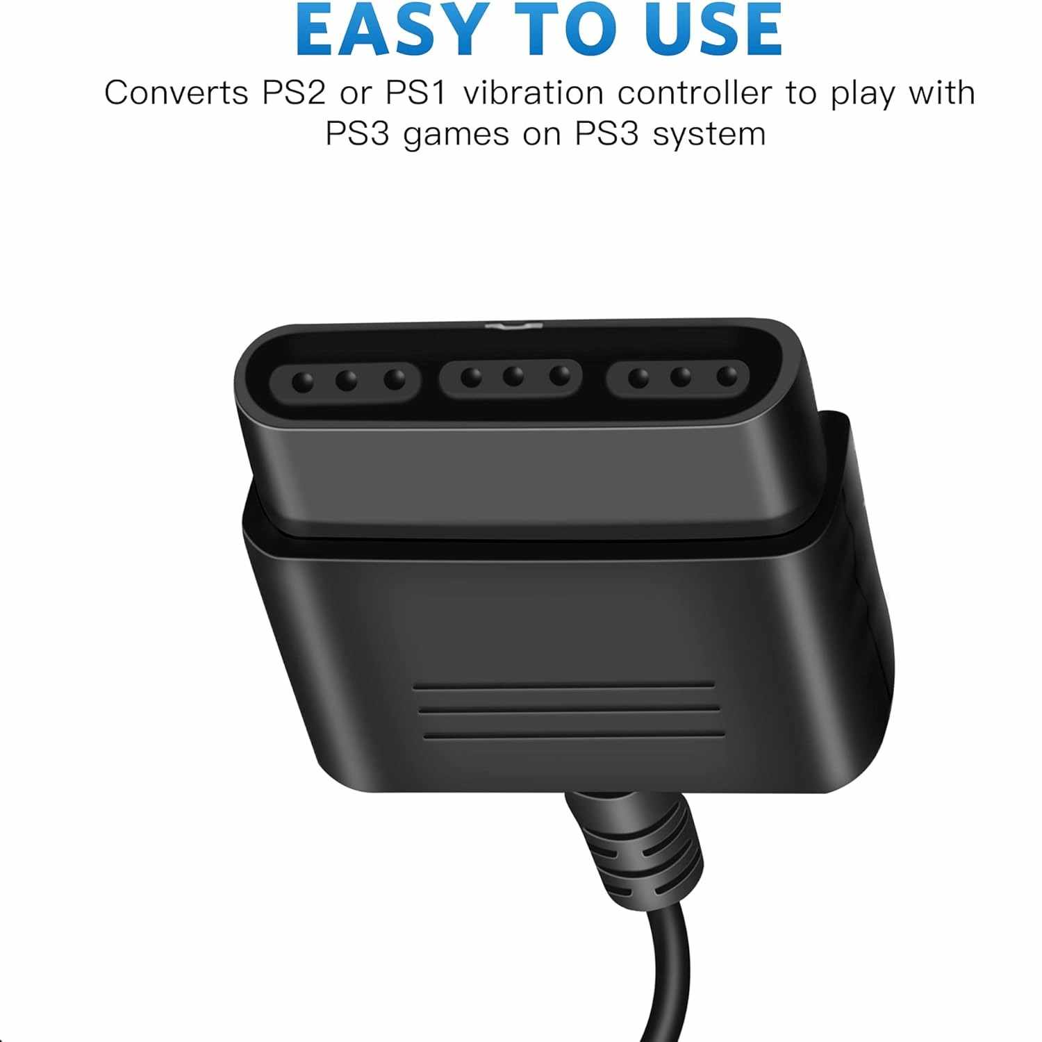 Adaptador conversor para mando de PS1 PS2 a PS3 o PC Negro - imagen 2