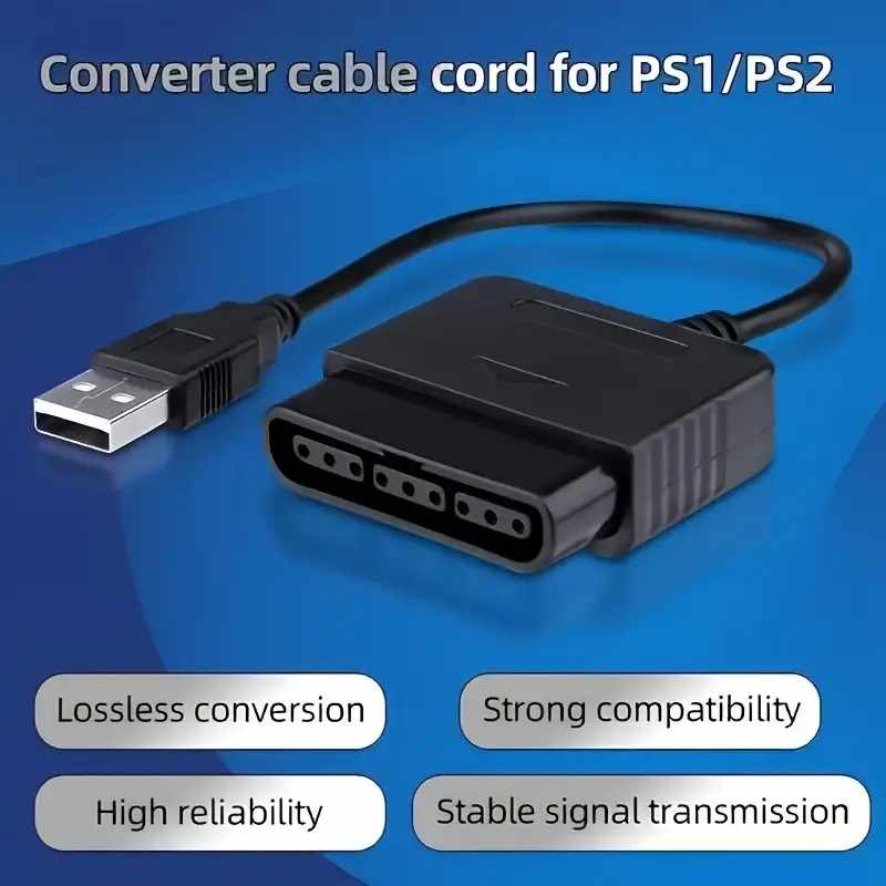 Adaptador conversor para mando de PS1 PS2 a PS3 o PC Negro - imagen 6