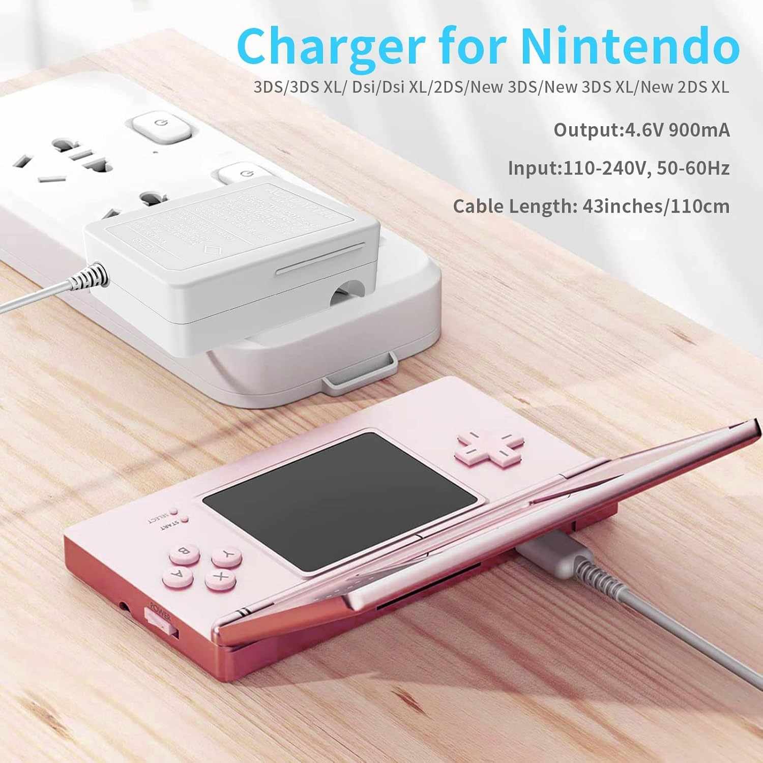 Adaptador de corriente compatible con Nintendo Dsi - DSi XL Blanco - imagen 6