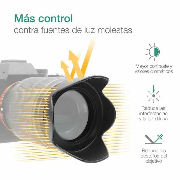 Objetivo Parasol para lentes Universal 58 mm Negro - imagen 3