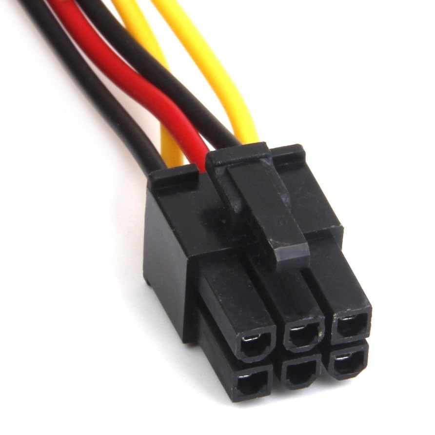 Cable alimentacion 4 Pines Macho Molex a 6 Pines PCI Express 0.15 Metros - imagen 3