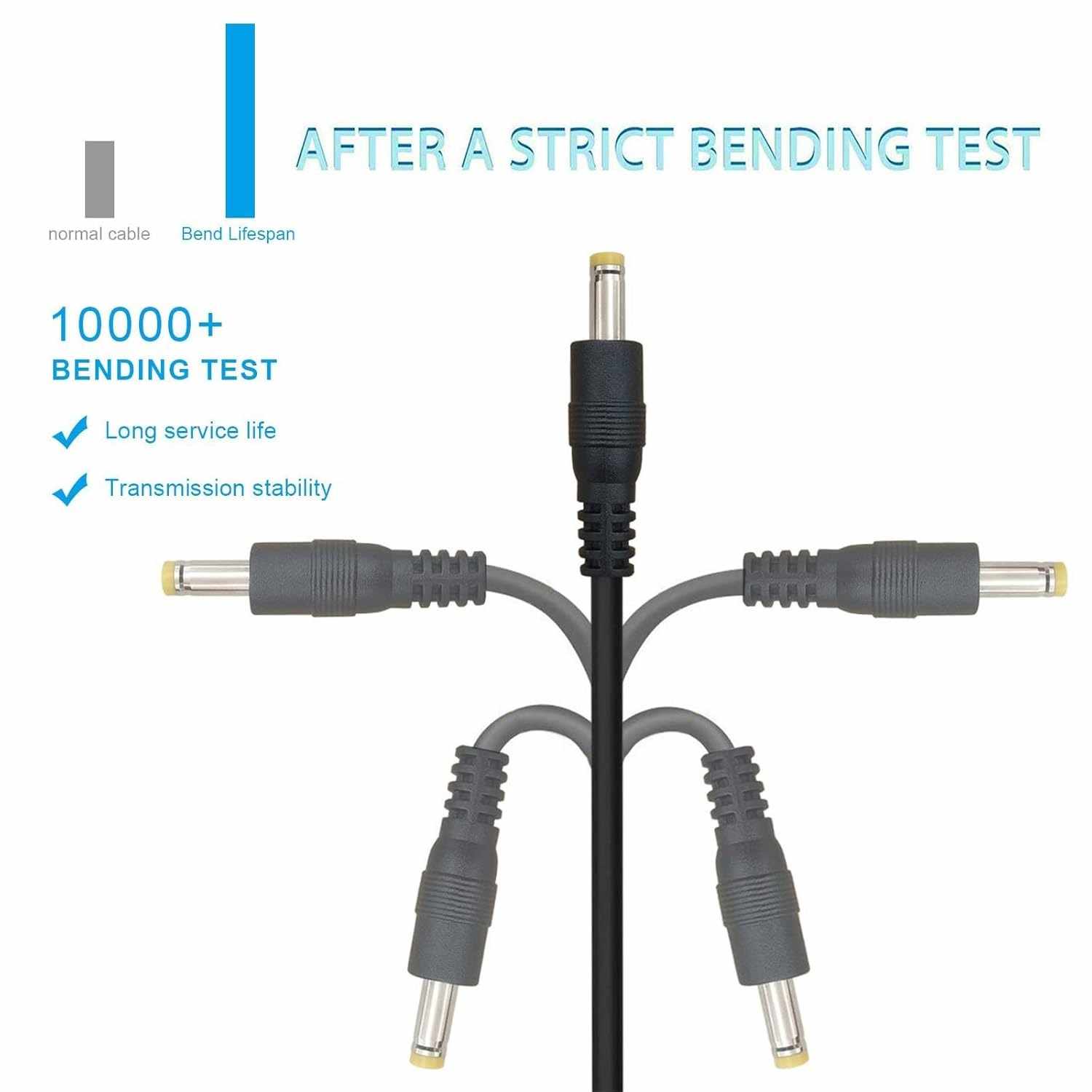 Cable alimentacion USB 2.0 a 4.0 mm x 1.7 mm DC 0.8 M Negro - imagen 3