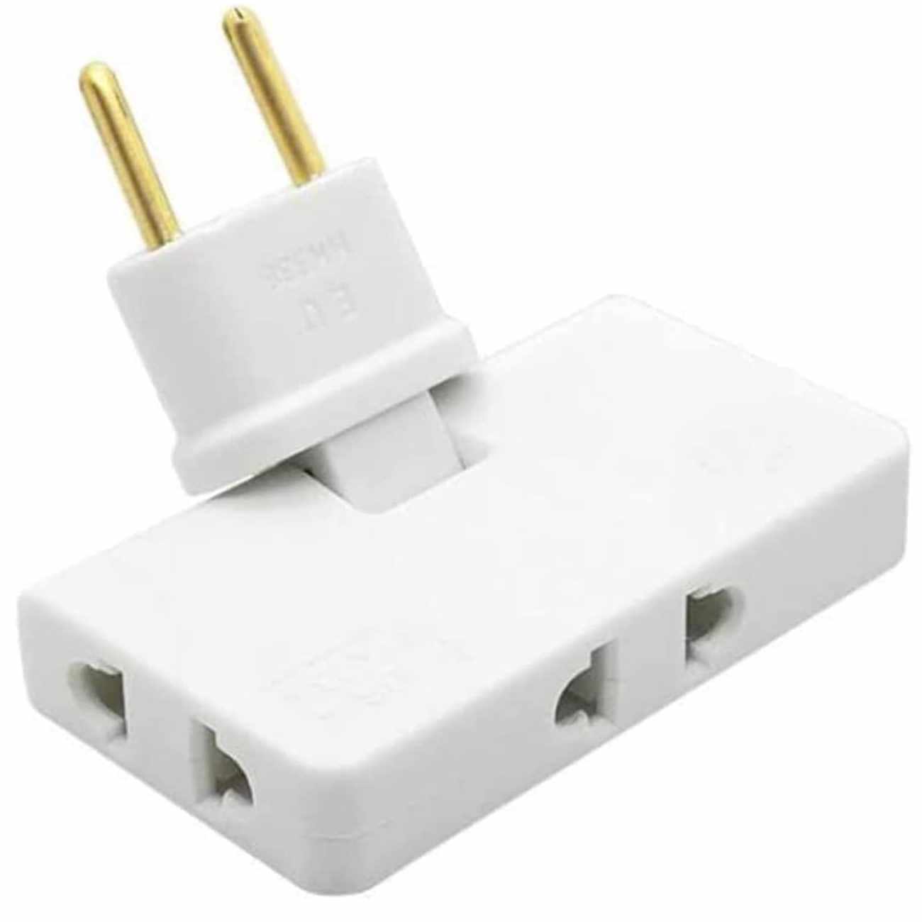 Adaptador enchufe Plano de Toma de Pared Blanco 10 A