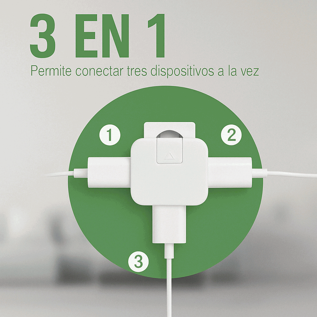 Adaptador enchufe Plano de Toma de Pared Blanco 10 A - imagen 5