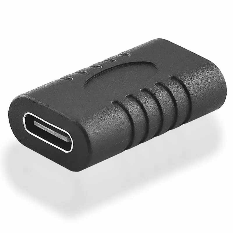 Adaptador empalme USB-C hembra Negro