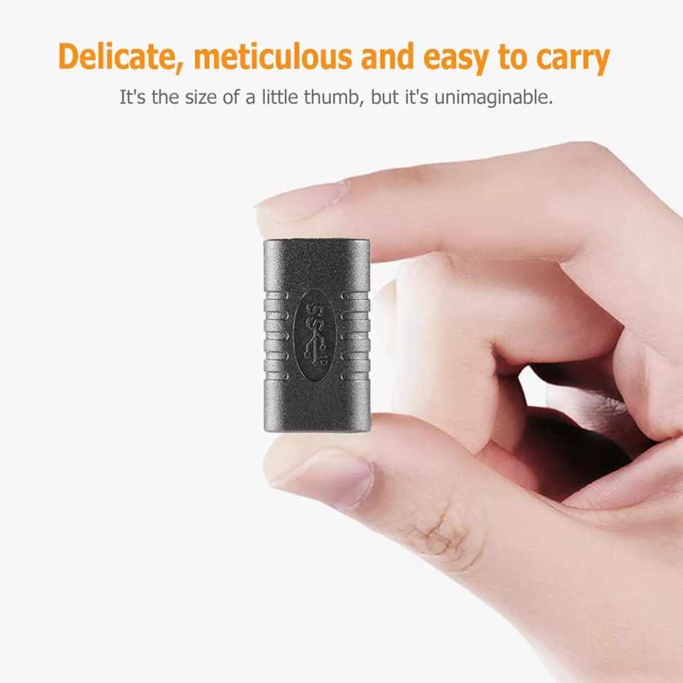 Adaptador empalme USB-C hembra Negro - imagen 2