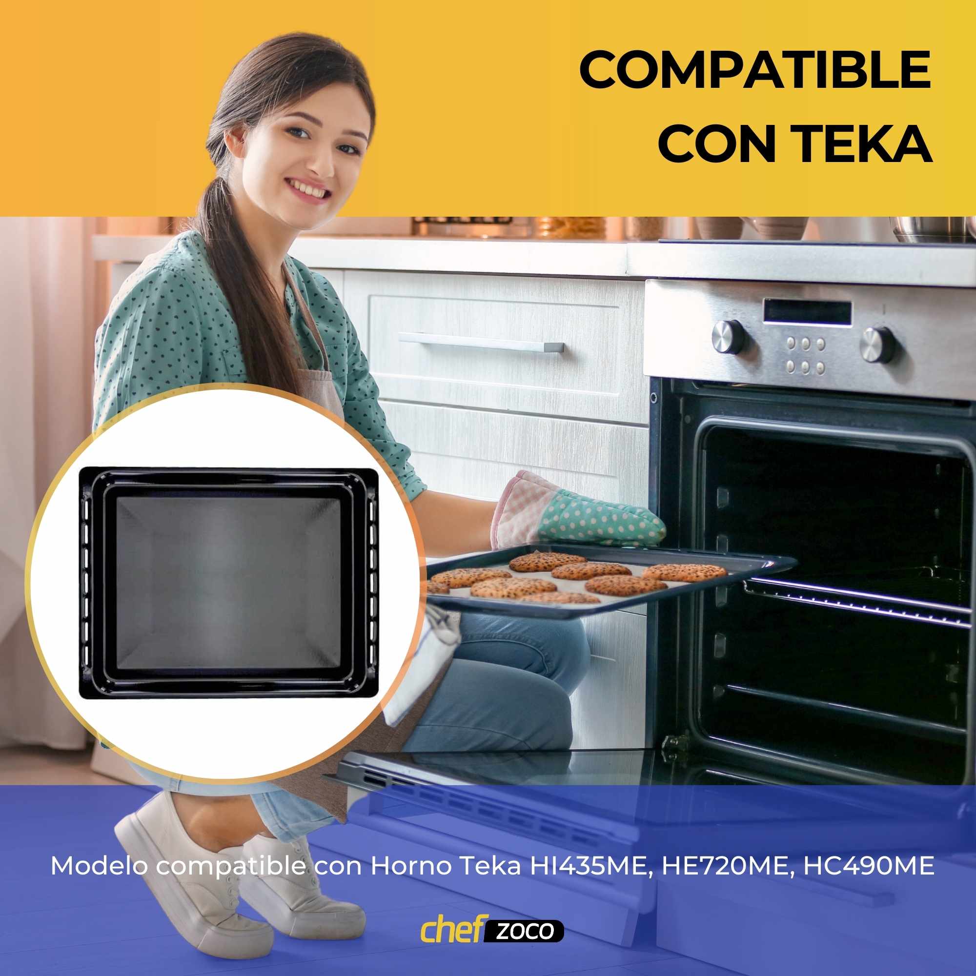Bandeja Horno Teka 460X368mm Negro - imagen 2