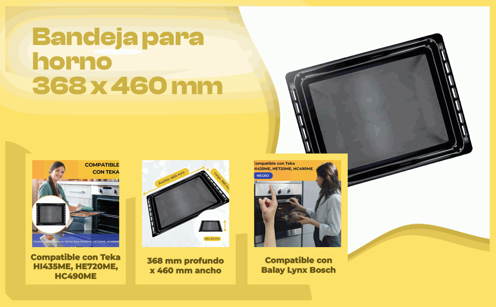 Banner - Bandeja Horno Teka 460X368mm Negro