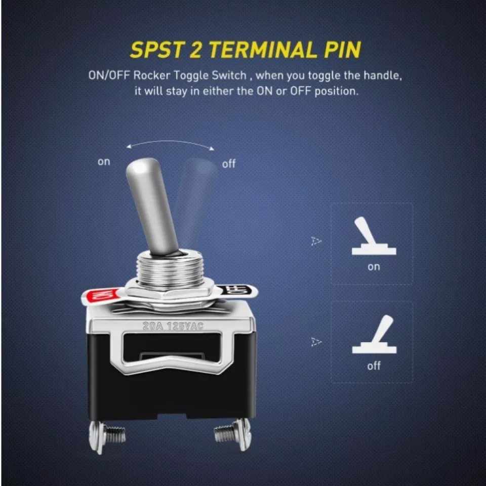 Interruptor 2 pin con palanca on-off 6A - imagen 2