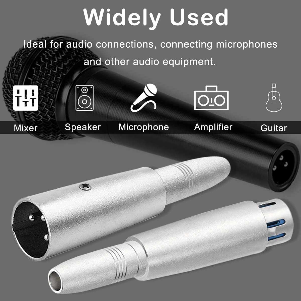 Adaptador XLR mono 3 Pin macho a Jack 6.35 hembra - imagen 5