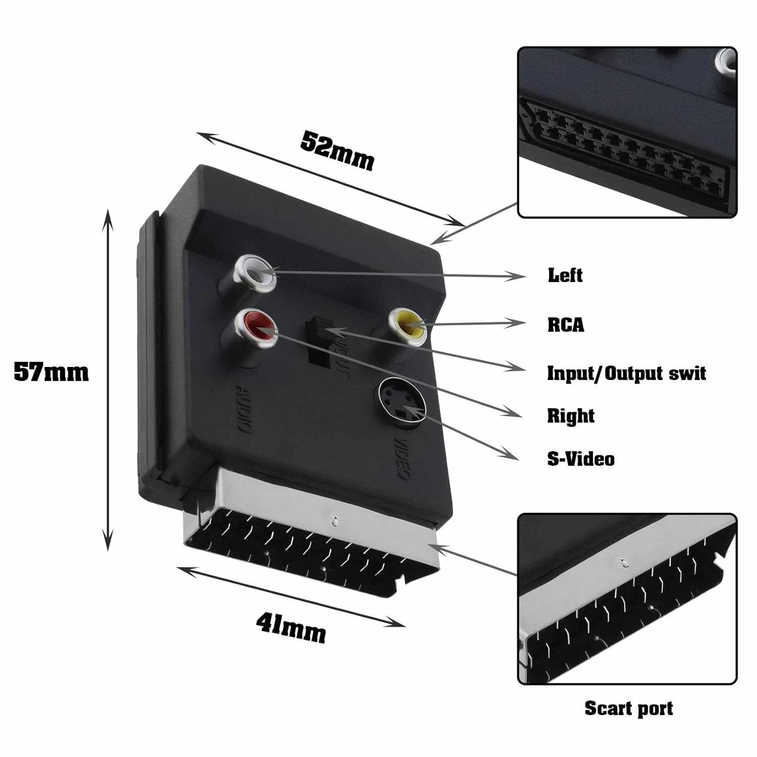 Adaptador Scart AV conmutable macho-hembra - imagen 5