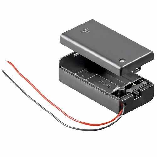 Portapilas para 1 pila 6LR61 9V con tapa Negro - imagen 1