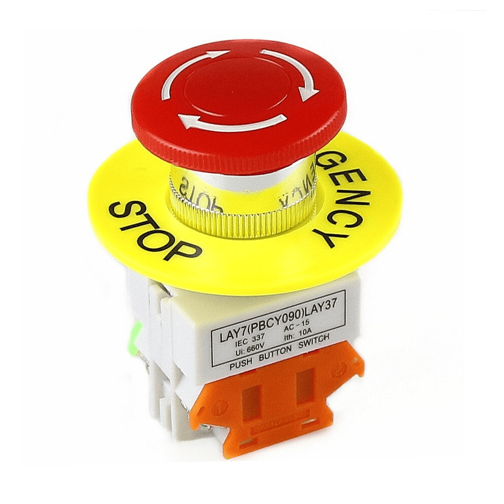 Pulsador de parada de emergencia 22mm 660V 10A