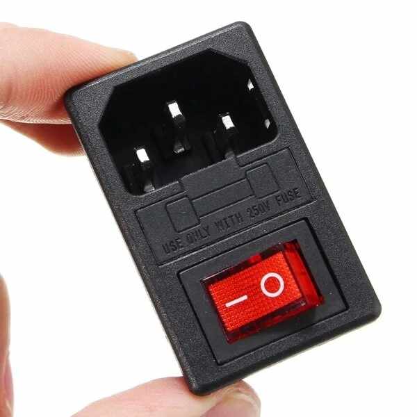 Conector alimentacion C14 AC con fusible hembra sin marco Negro 10 A - imagen 4