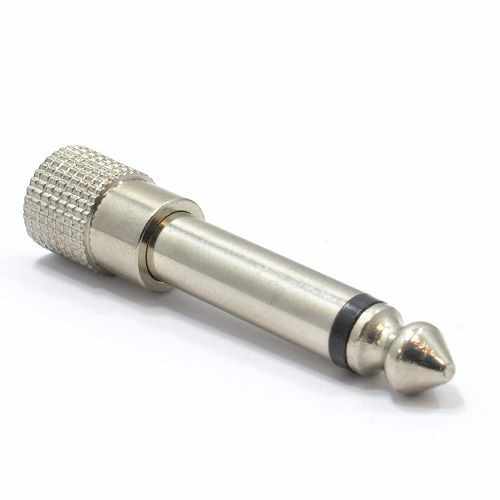 Adaptador audio jack 3.5 hembra estereo - jack 6.35 mono
