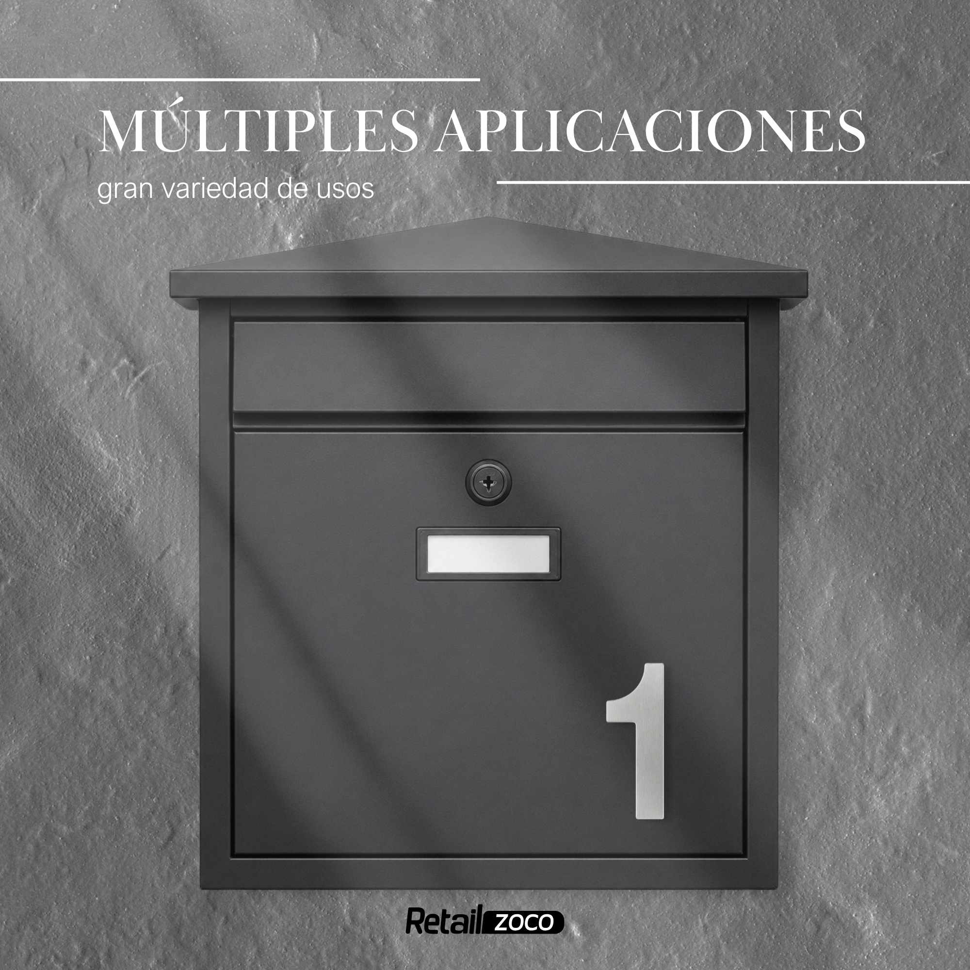 Numero 1 adhesivo en acero inoxidable 7.5 cm plateado - imagen 5
