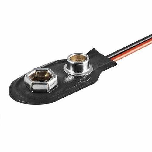 Portapilas con conector recto para 1 pila 6LF22 9V Negro