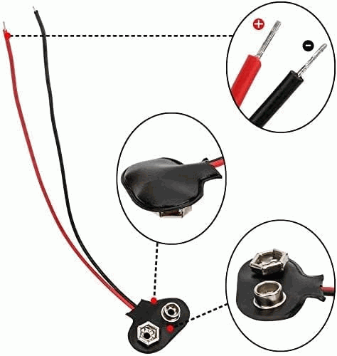Portapilas con conector recto para 1 pila 6LF22 9V Negro - imagen 5