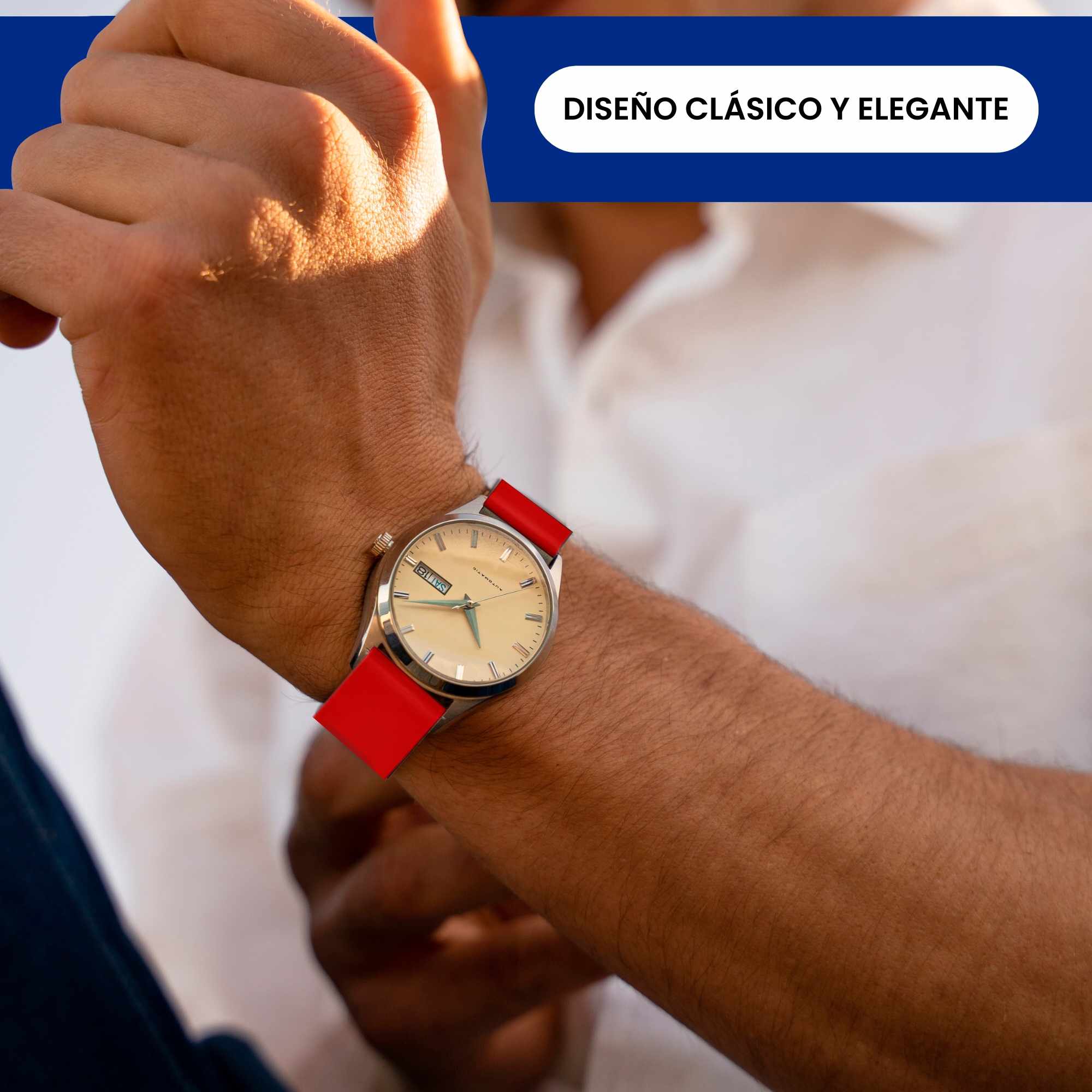 Correa reloj silicona liberacion rapida 22 mm Rojo - imagen 2