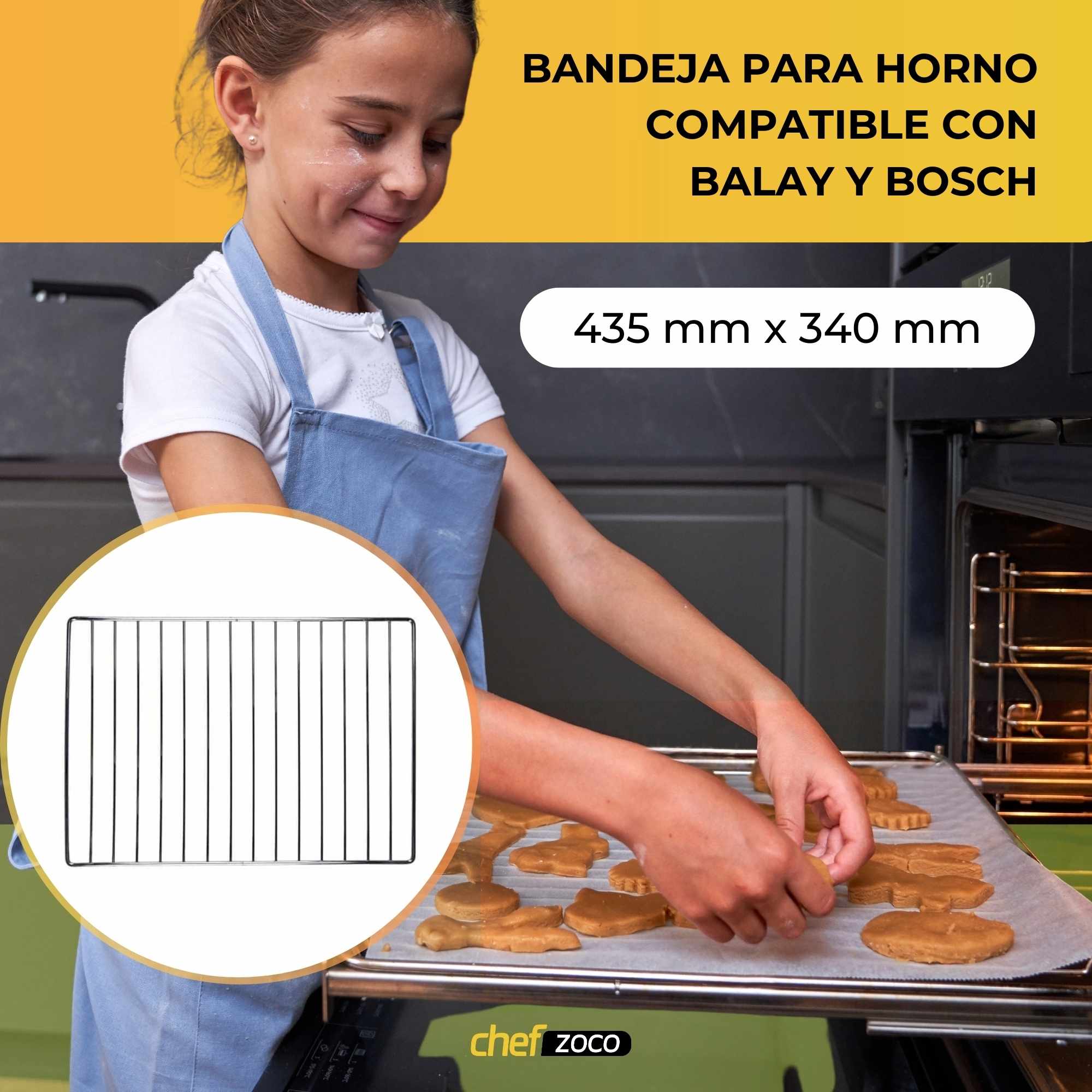 Bandeja rejilla para horno Balay 435x340 mm - imagen 2