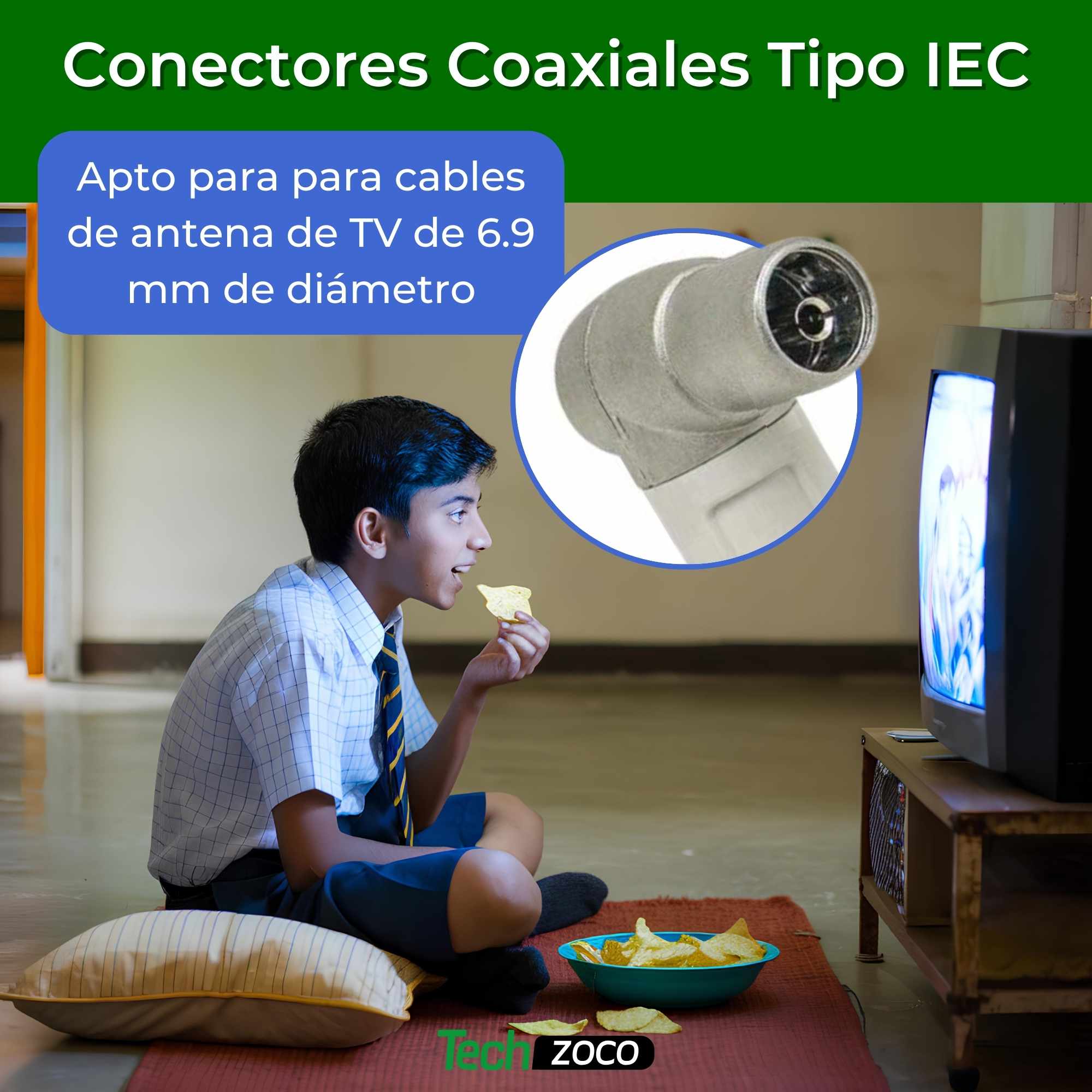 Conector CEI Hembra acodado 9.5mm - imagen 2