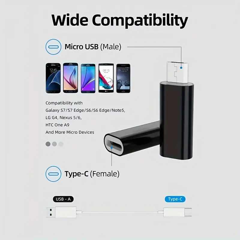 Adaptador USB tipo C 3.1 hembra a Micro USB macho Negro - imagen 5