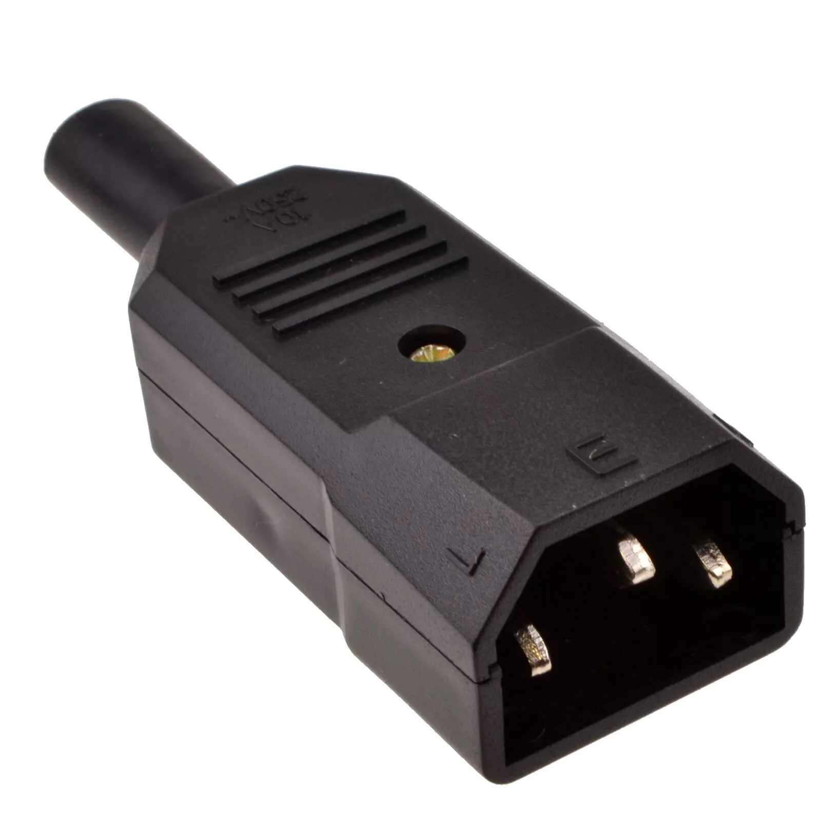 Conector alimentacion C14 macho Negro 10 A