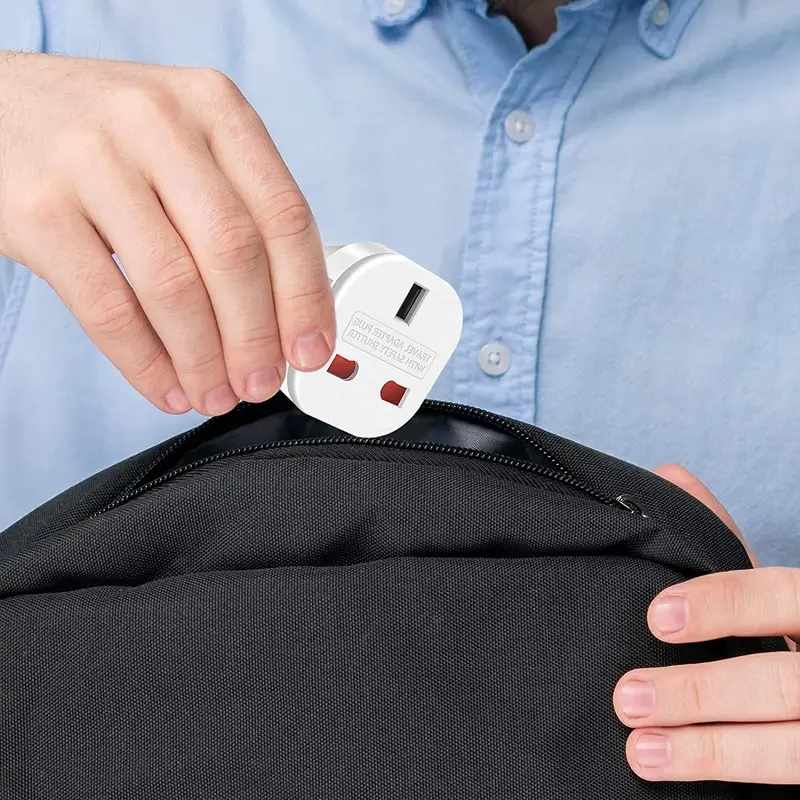 Adaptador de Enchufe de UK a Enchufe Europeo Blanco - imagen 5