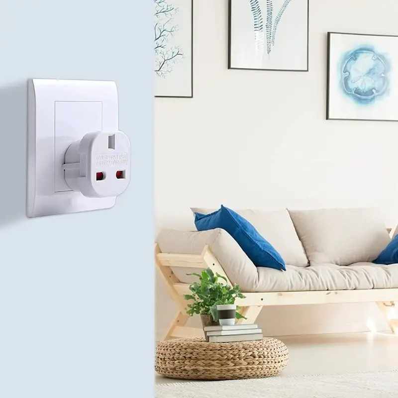 Adaptador de Enchufe de UK a Enchufe Europeo Blanco - imagen 6