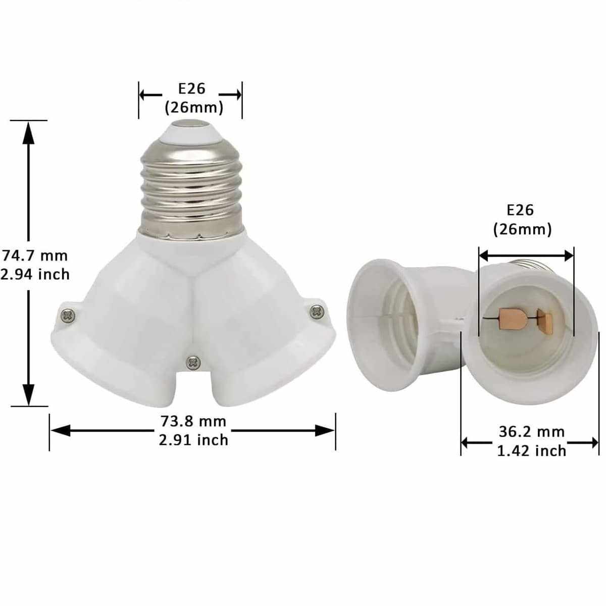 Casquillo de bombilla divisor E27 Blanco - imagen 4