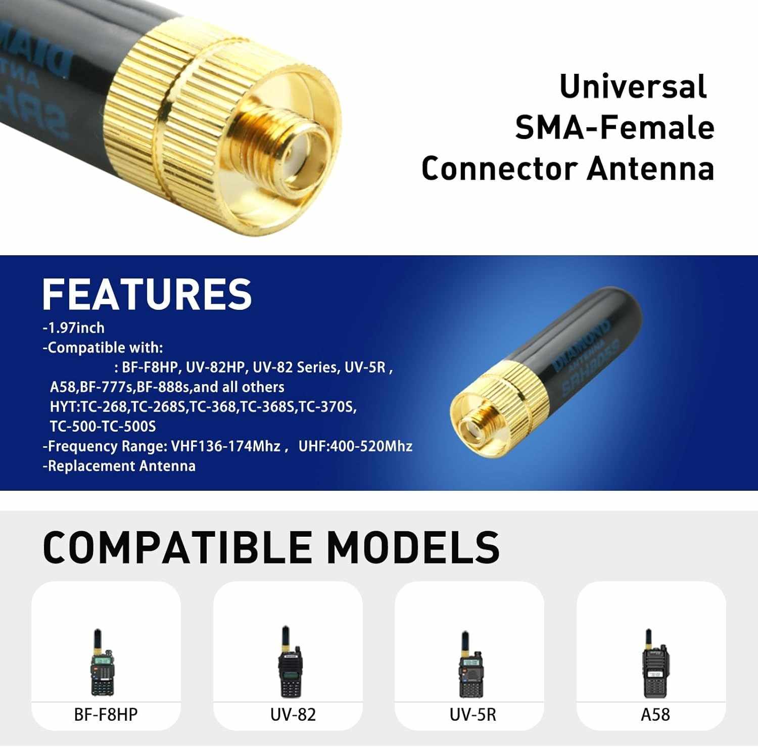 Antena de doble banda SRH805S para Walkie Talkies - imagen 7