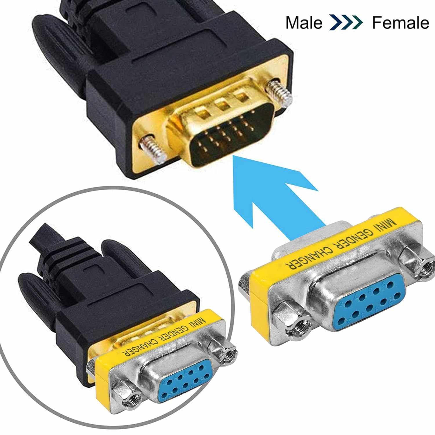 Adaptador VGA 15 pines hembra a hembra - imagen 7