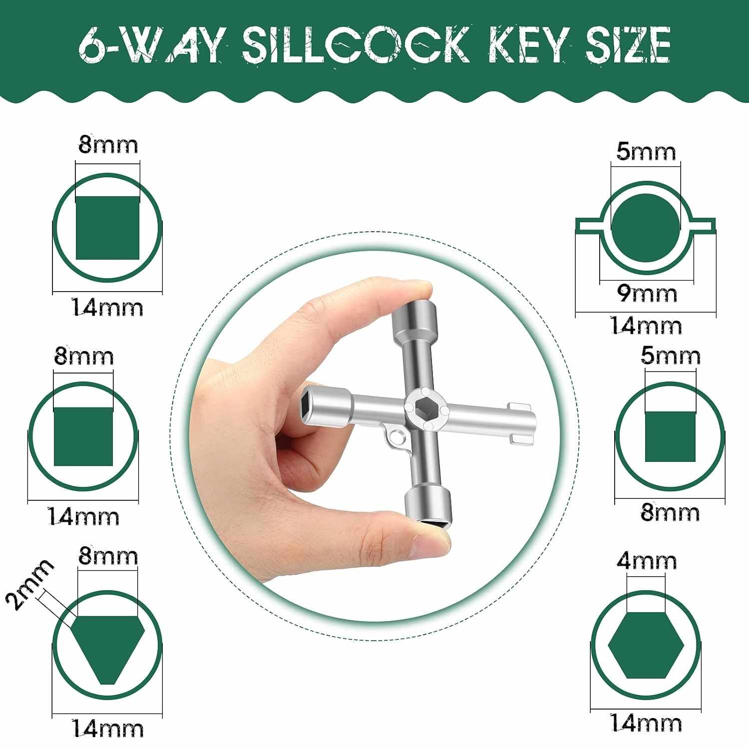 Llave Multifuncional de 4 puntas plateado - imagen 3