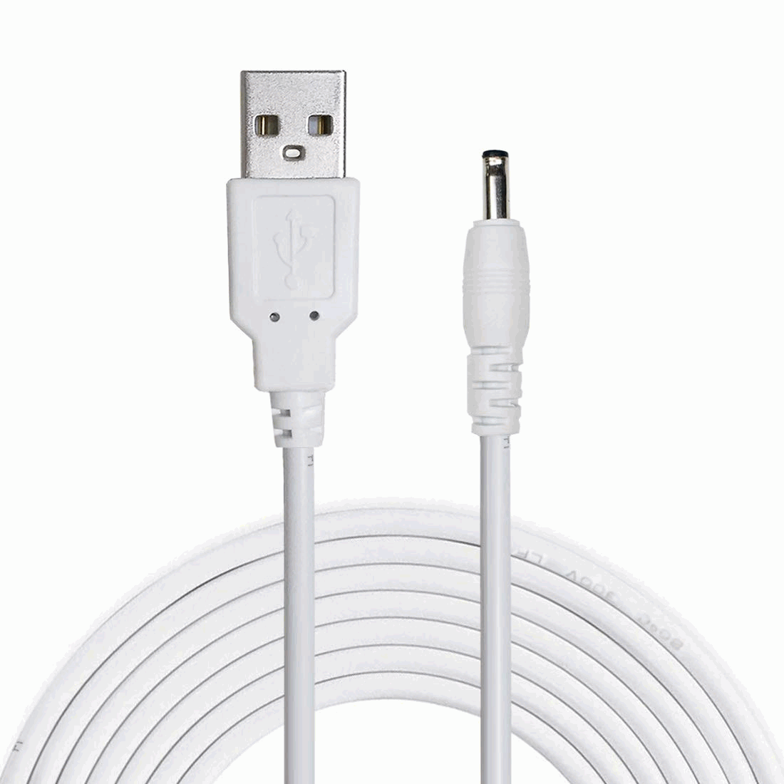 Cable alimentacion USB 2.0 DC 3.5 mm x 1.35 mm Blanco 80 cm - imagen 1