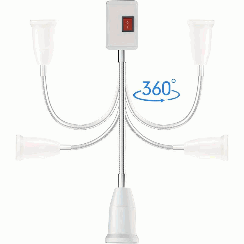 Adaptador de Enchufe E27 Europeo con interruptor V2 Blanco - imagen 5