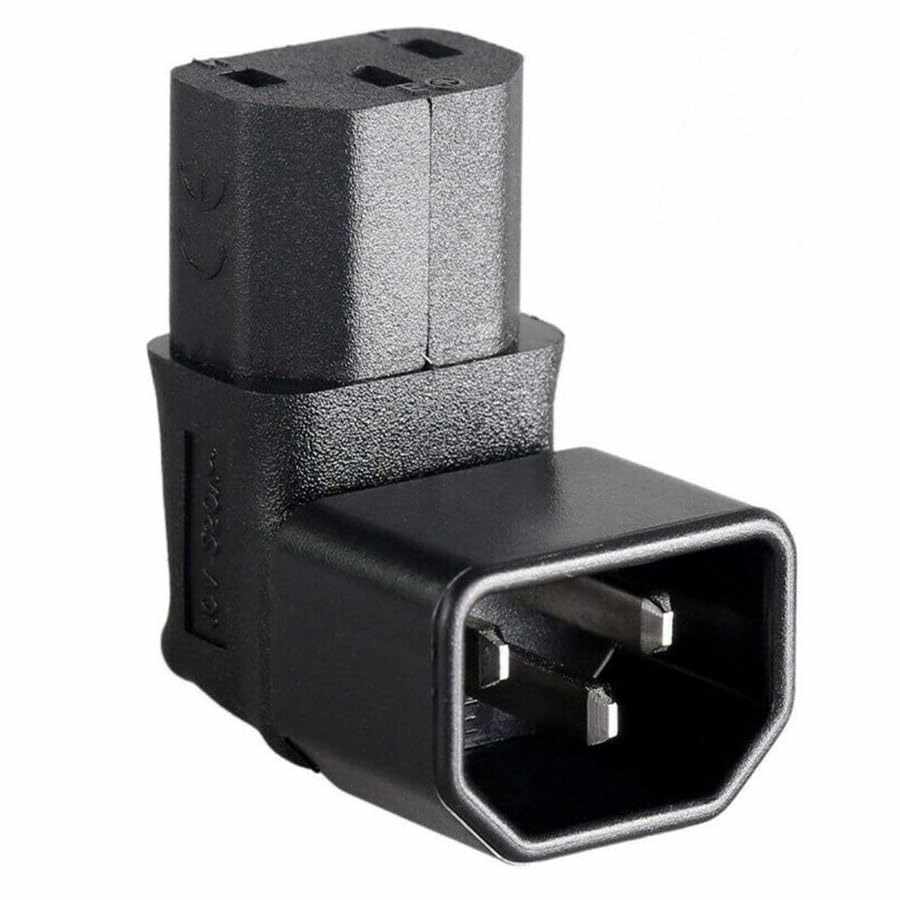 Adaptador IEC C14 a C13 macho a hembra acodado 180 grados Negro - imagen 2